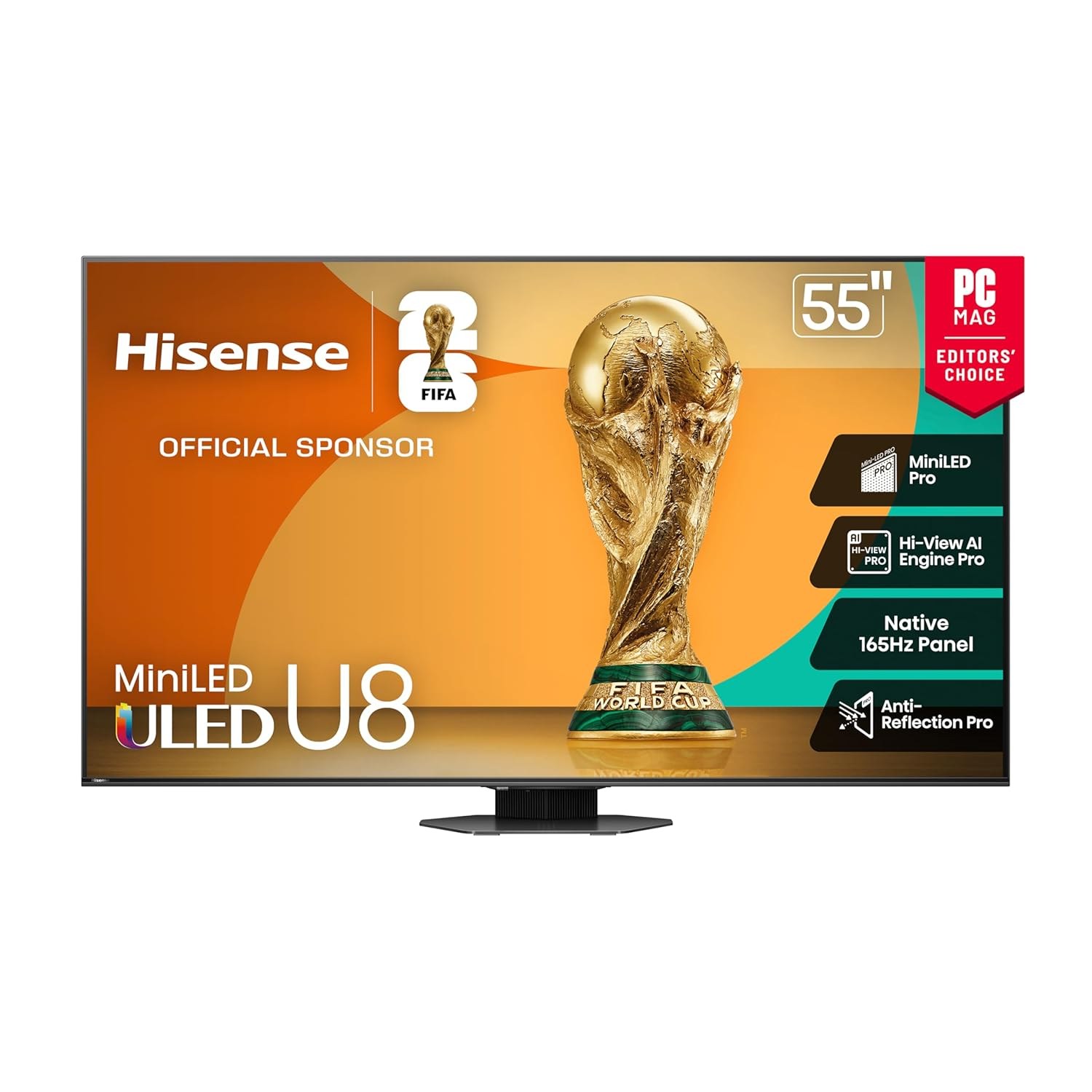Hisense U8N Mini-LED 55" — foto oficial del producto