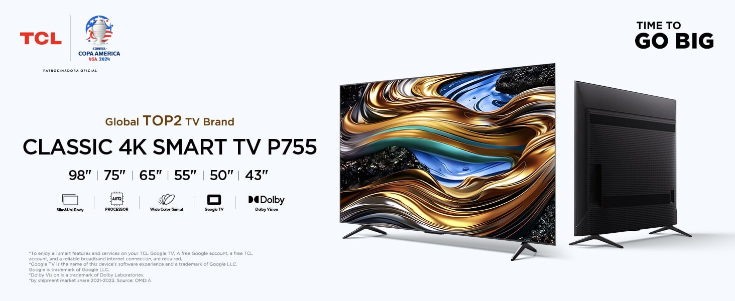 TCL P755 4K 75" — foto oficial del producto